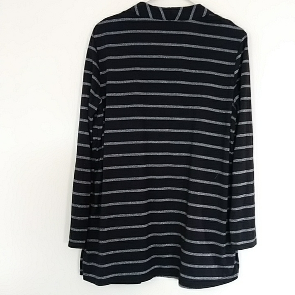 Metallic Bling Black Silver Cardigan with Front Insert Tank Top Large - Picture 7 of 13